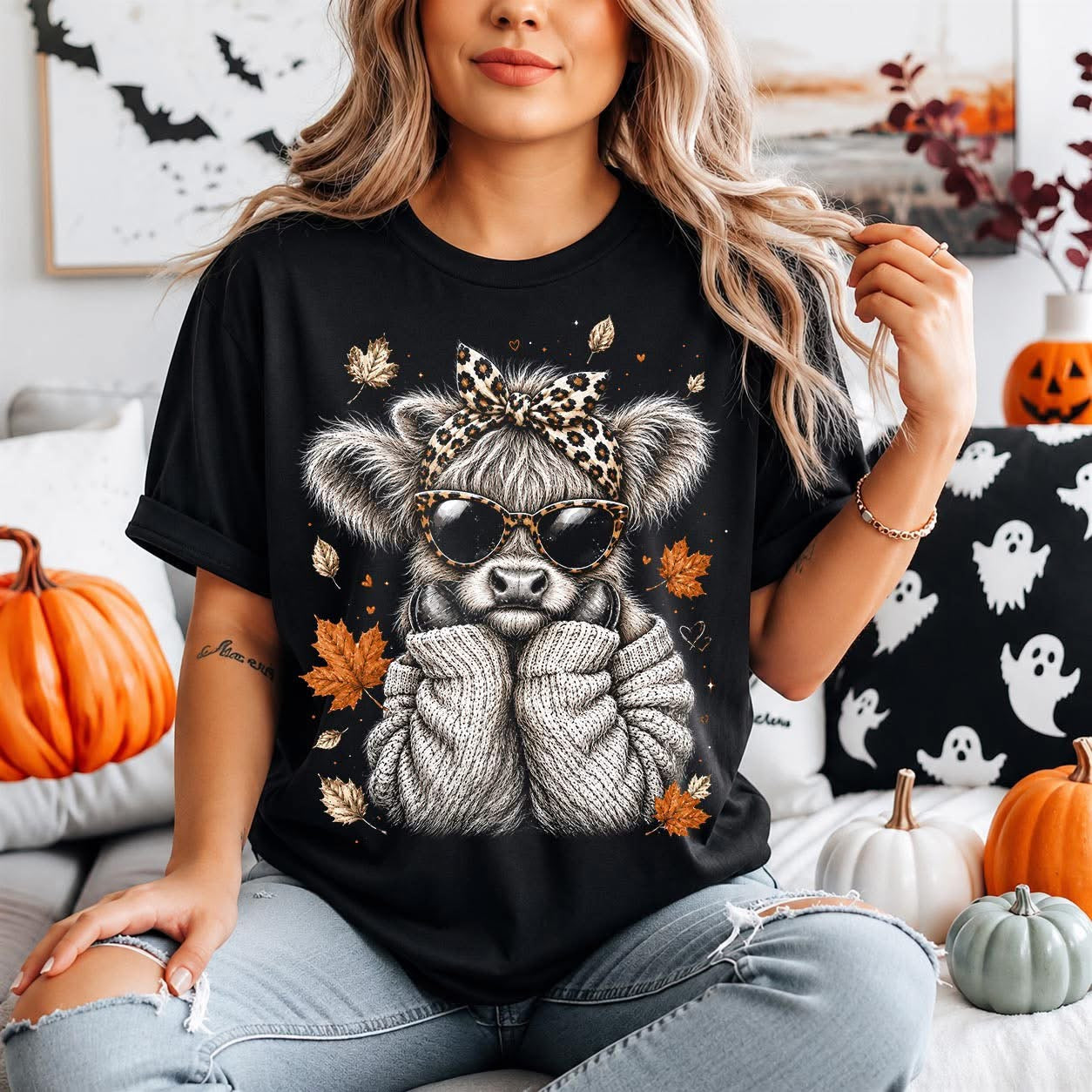#1275a Fall cow two tone with color
