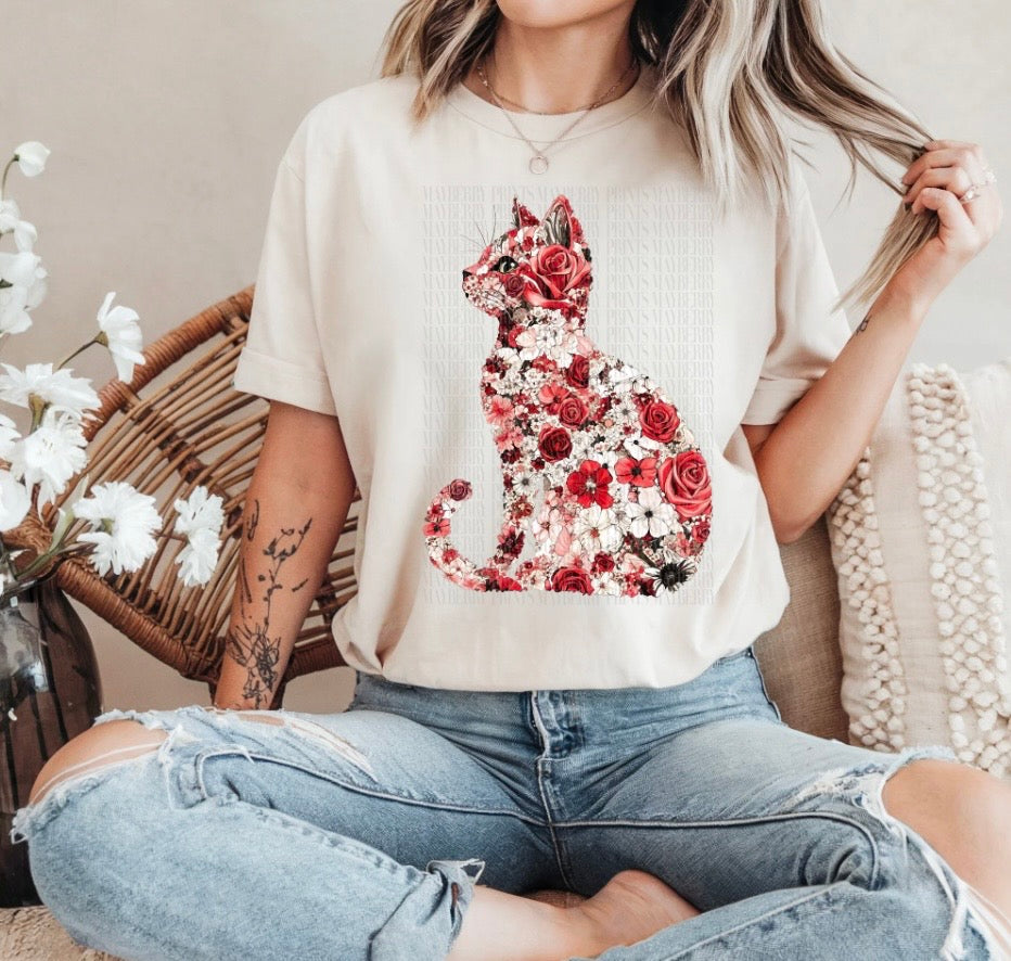 #433a Floral cat
