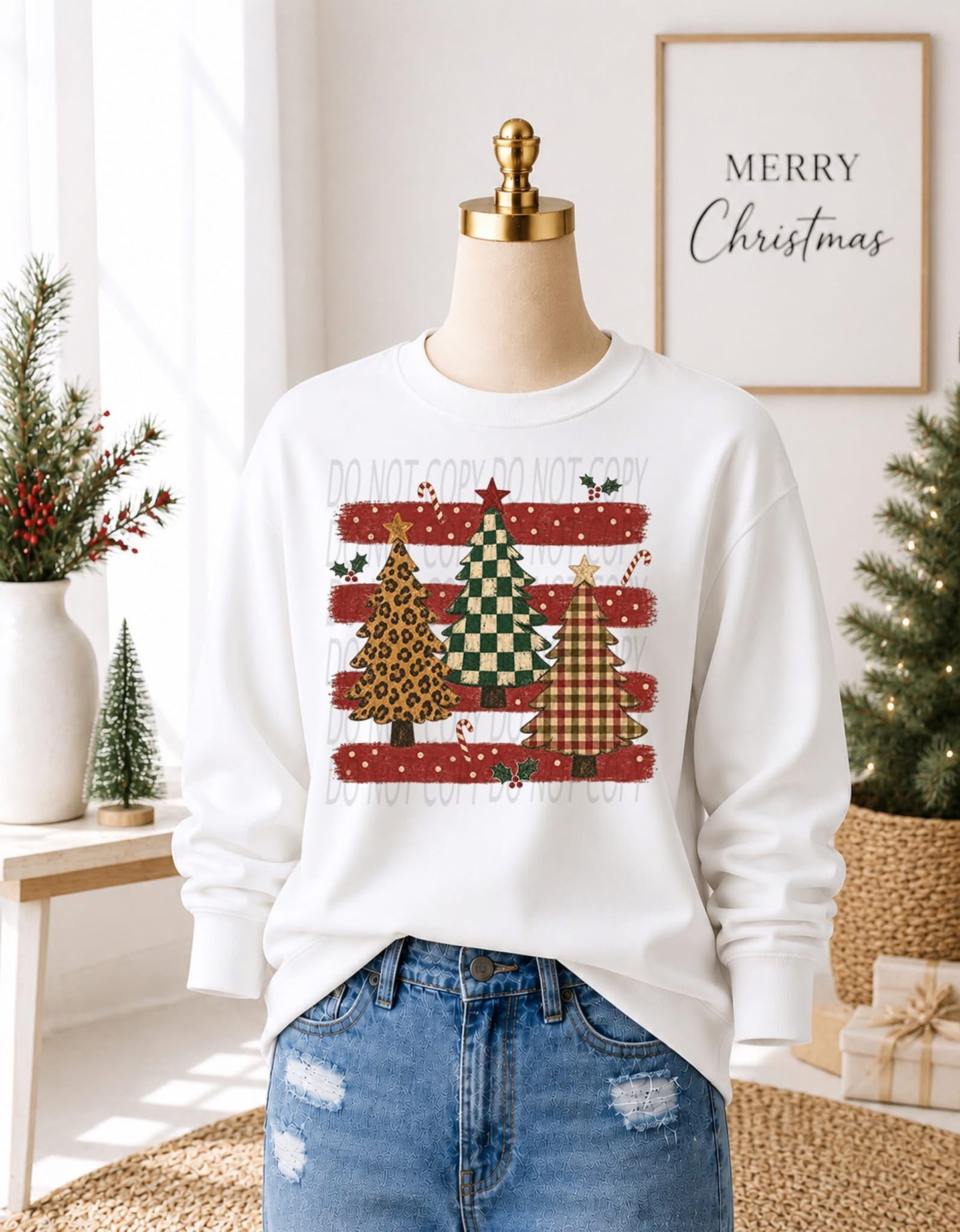 #1301a Christmas trees with stripes