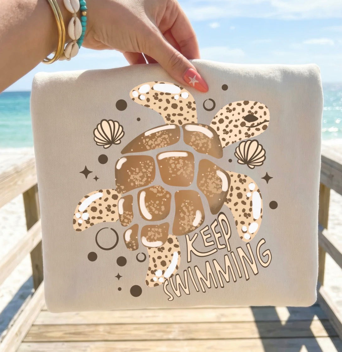 #936a Keep swimming turtle