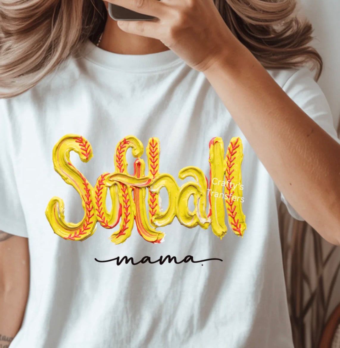 #673a Painted softball mama