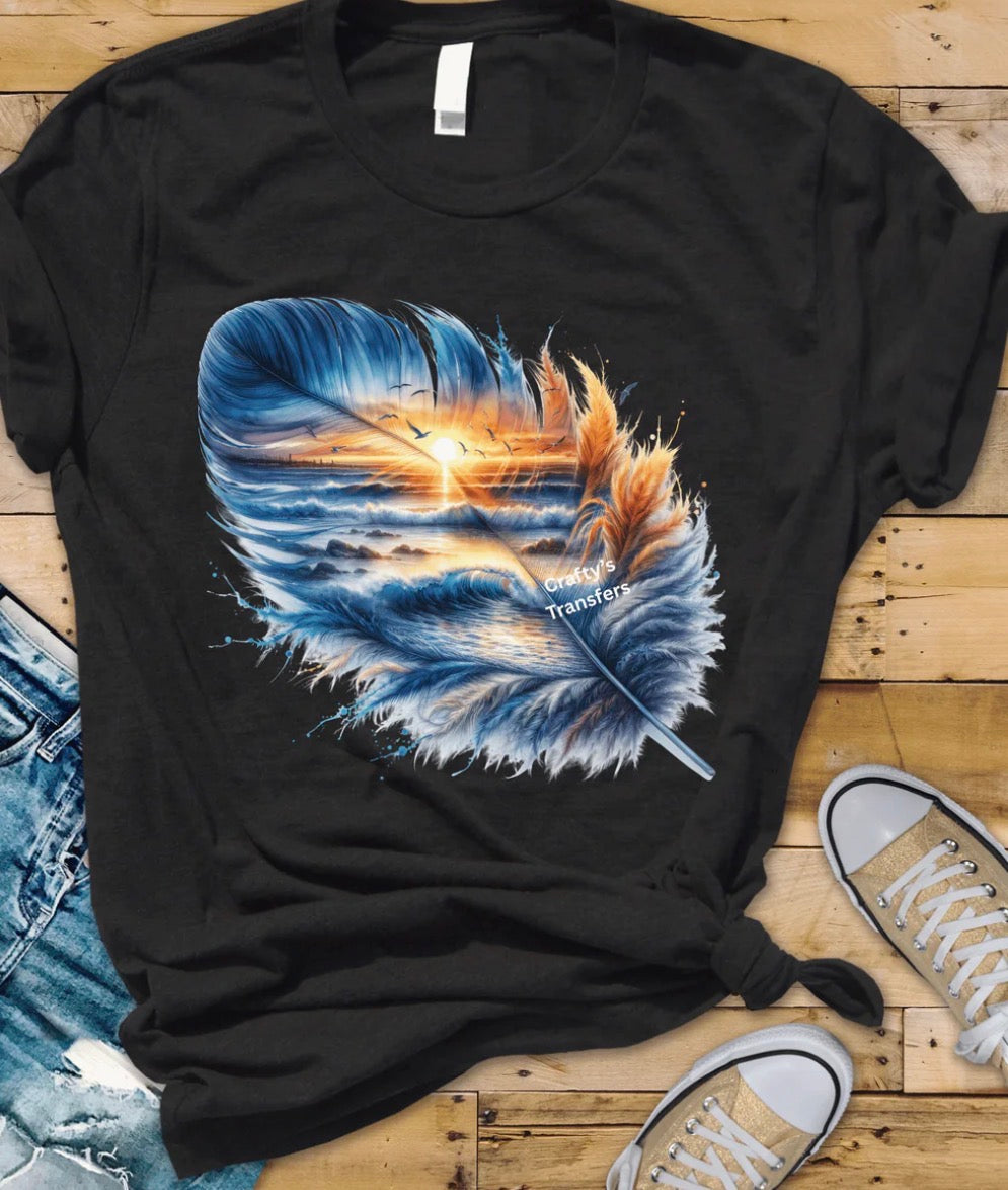 #872a Feather with ocean