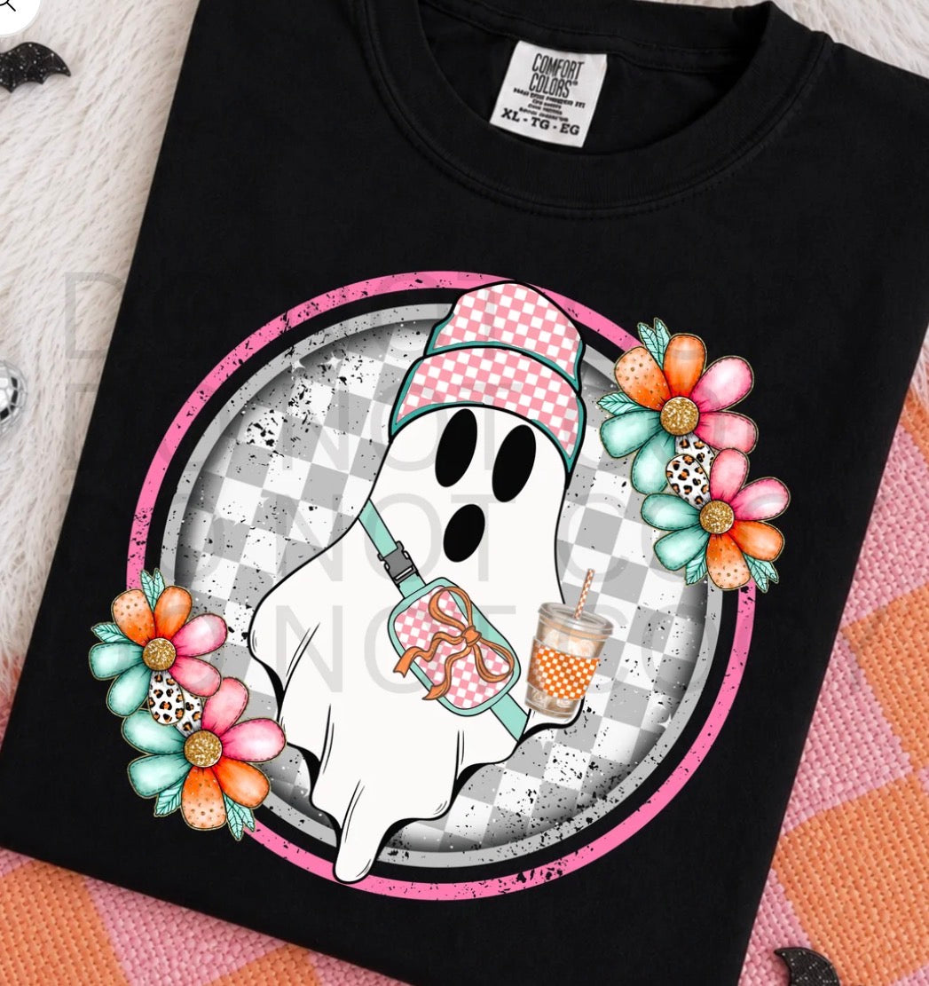 #1305a Cute ghost with drink