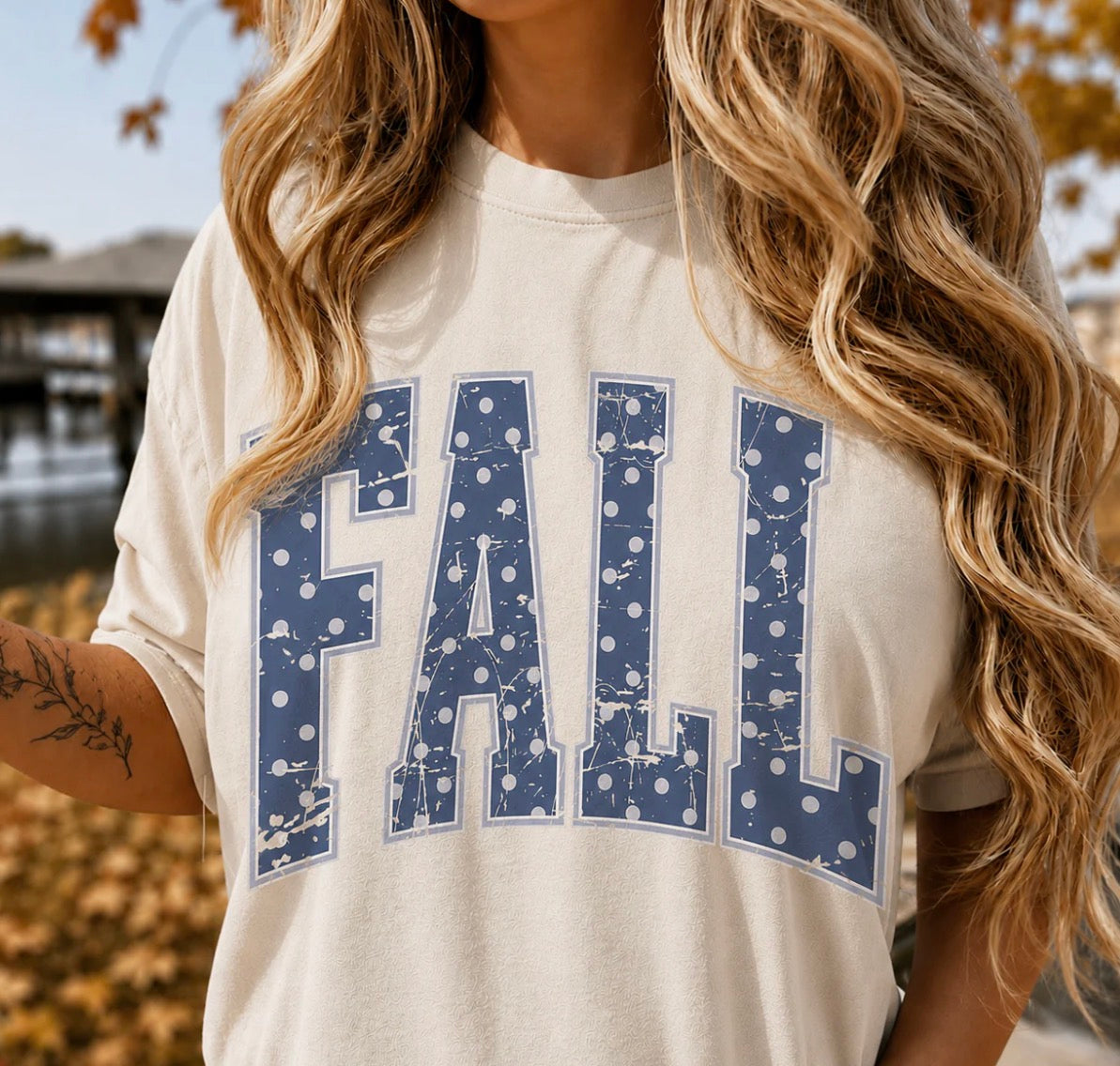 #1129a Blue dotted fall