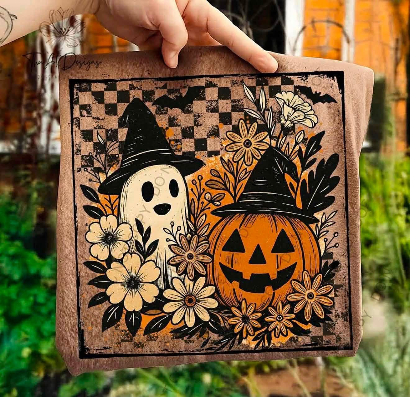#1114a Pumpkin and ghost