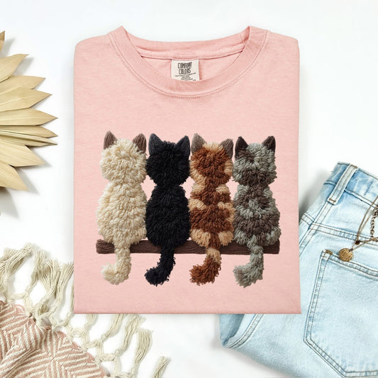 #291a Faux yarn cats