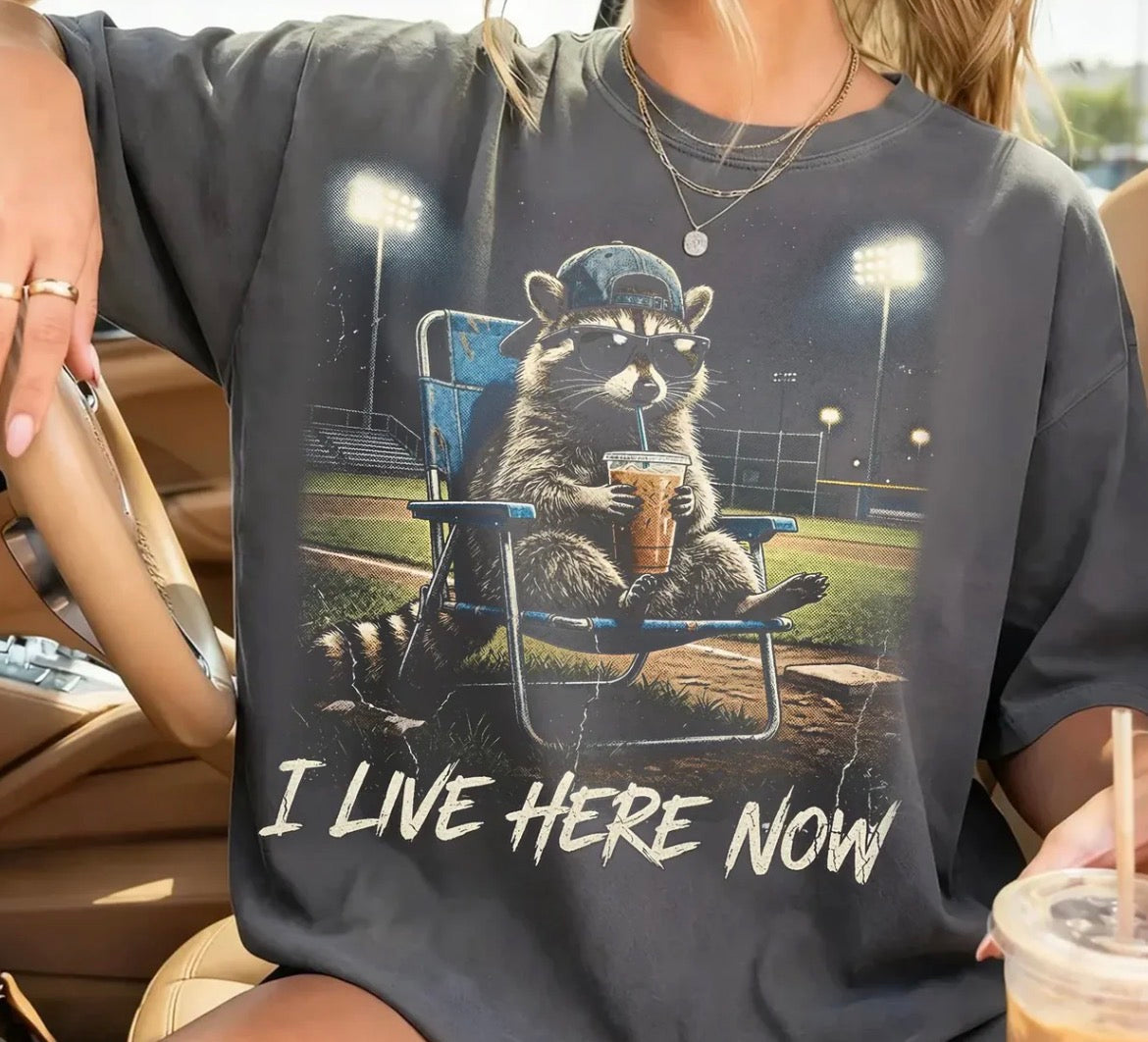 #988a I live here now raccoon
