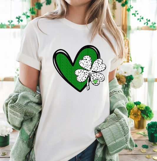 #445a Heart with shamrock