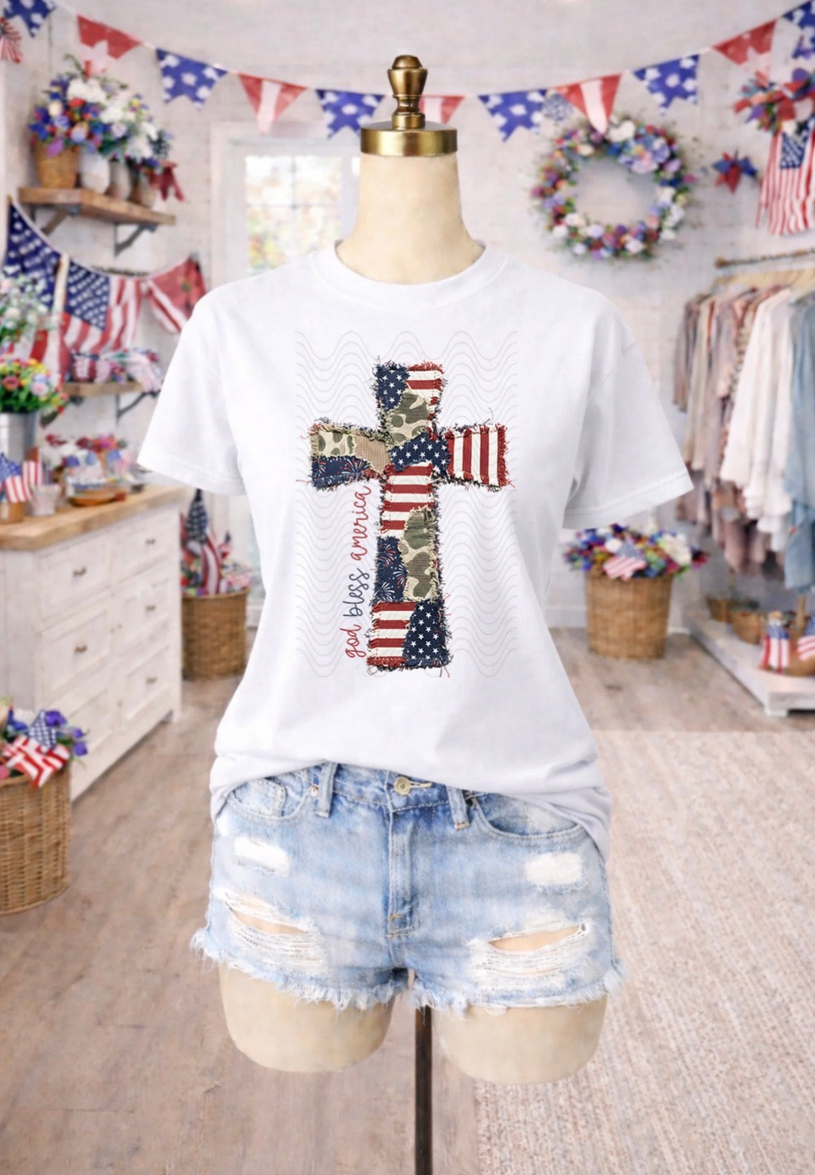 #927a God bless America cross