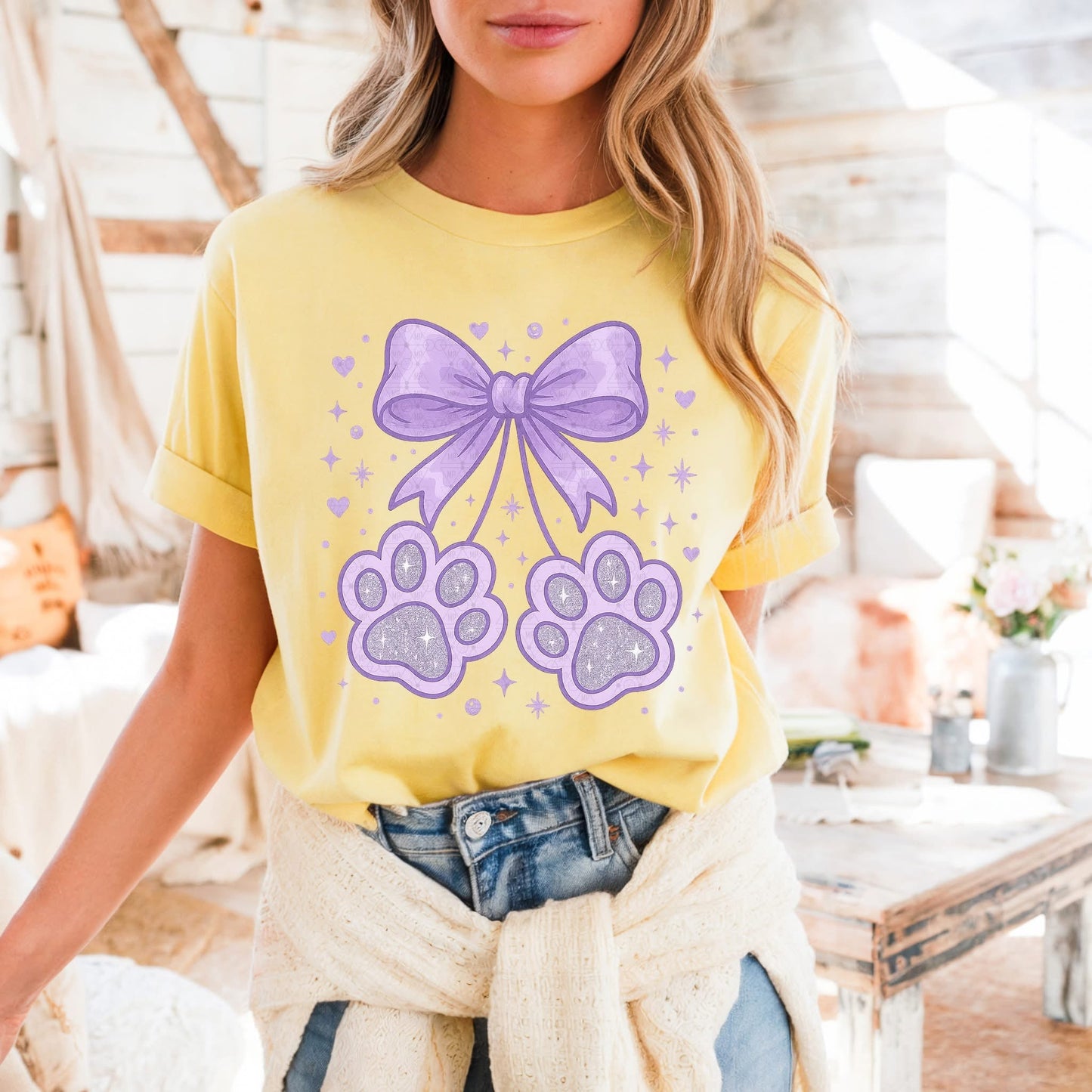 #386a Dog paws bow
