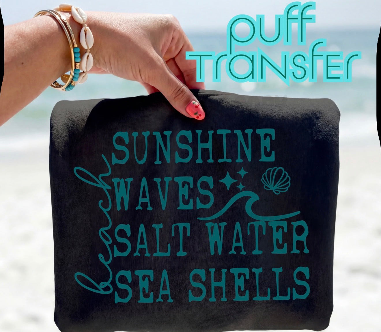 #934a Sunshine waves salt water puff