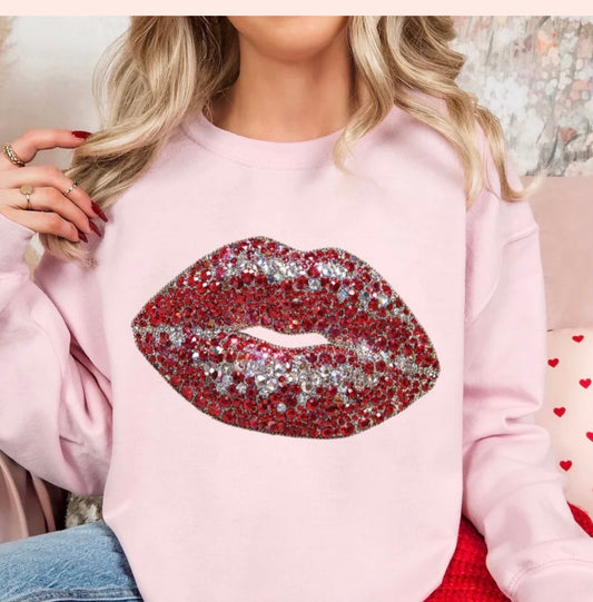 #379a Faux glitter lips