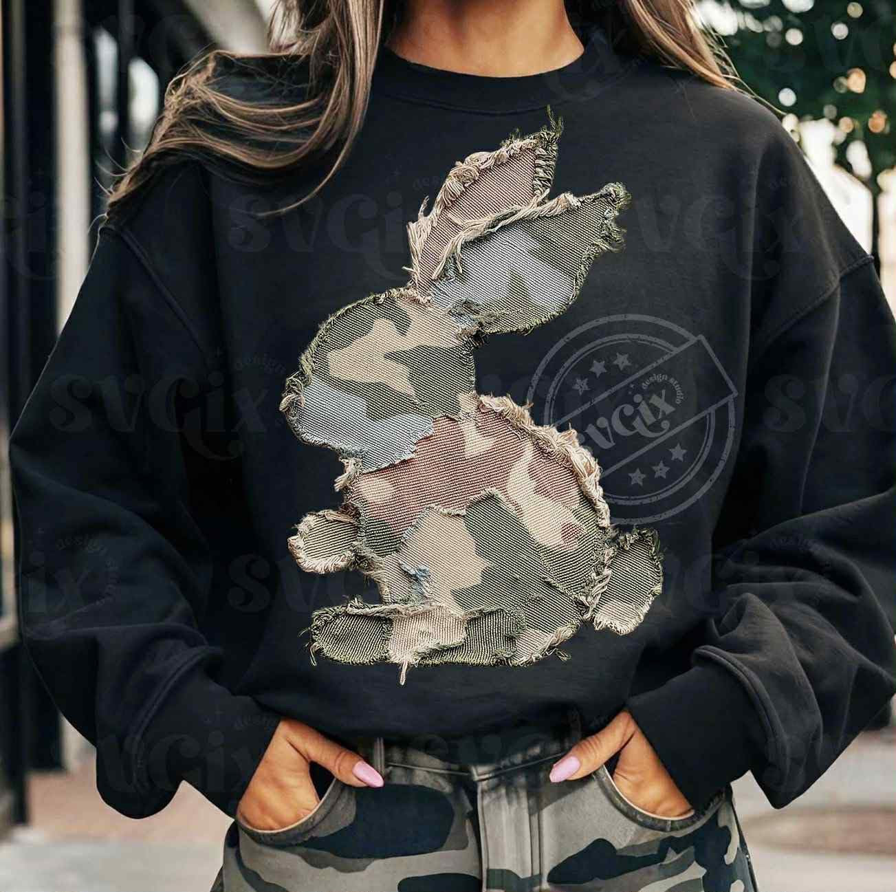#627a Camo bunny