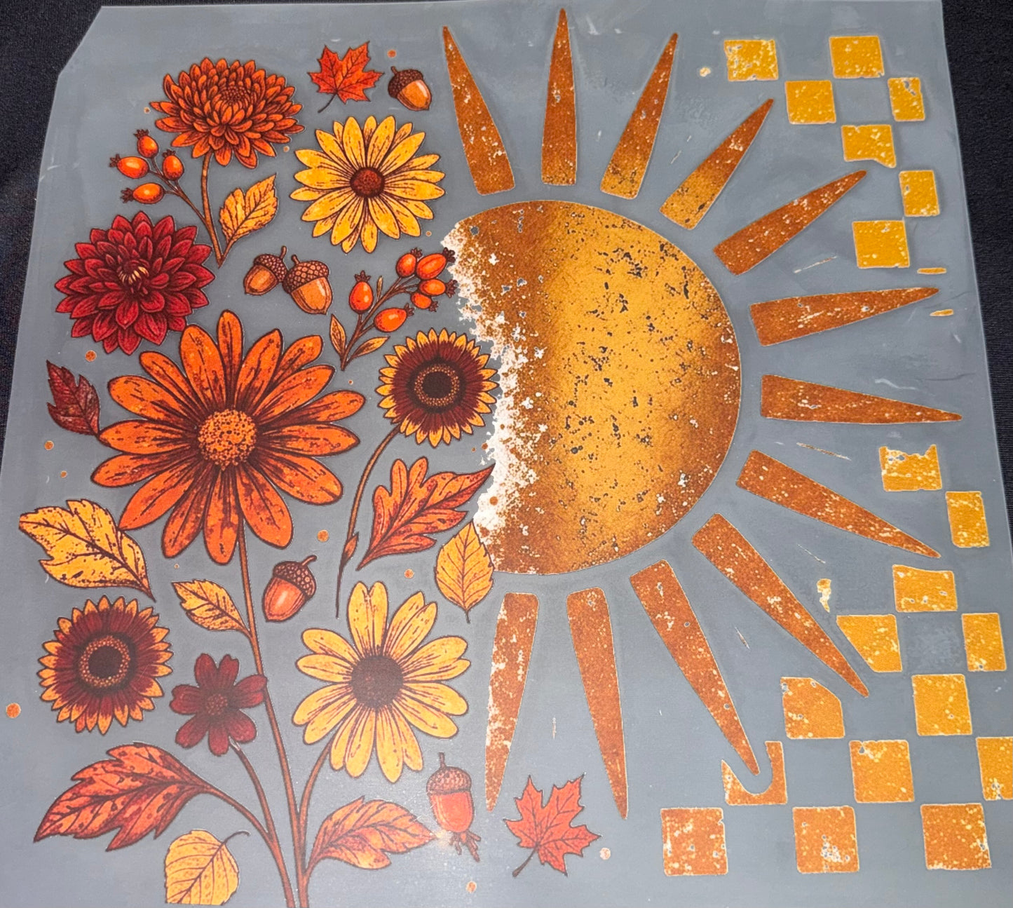 #1185a Sun with flowers
