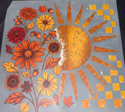 #1185a Sun with flowers