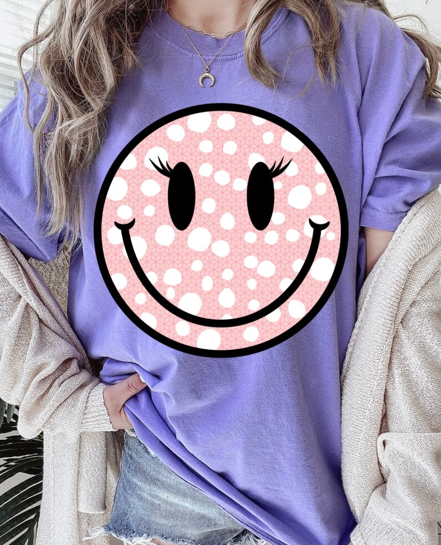 #380a Pink and white smiley