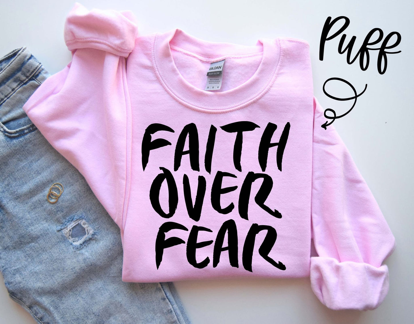 #465a Faith over fear puff