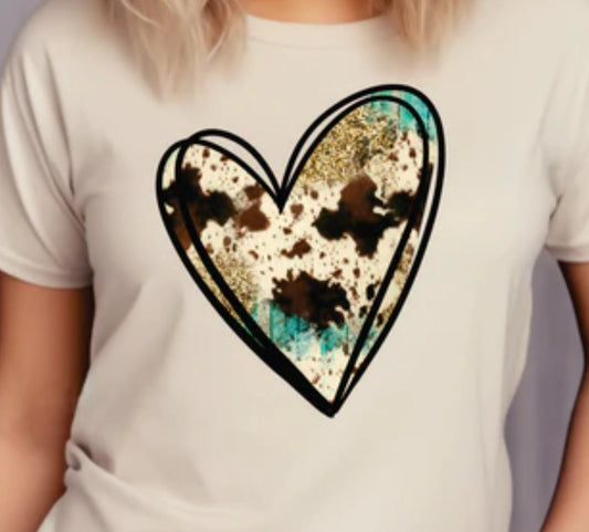#5A Cowhide heart