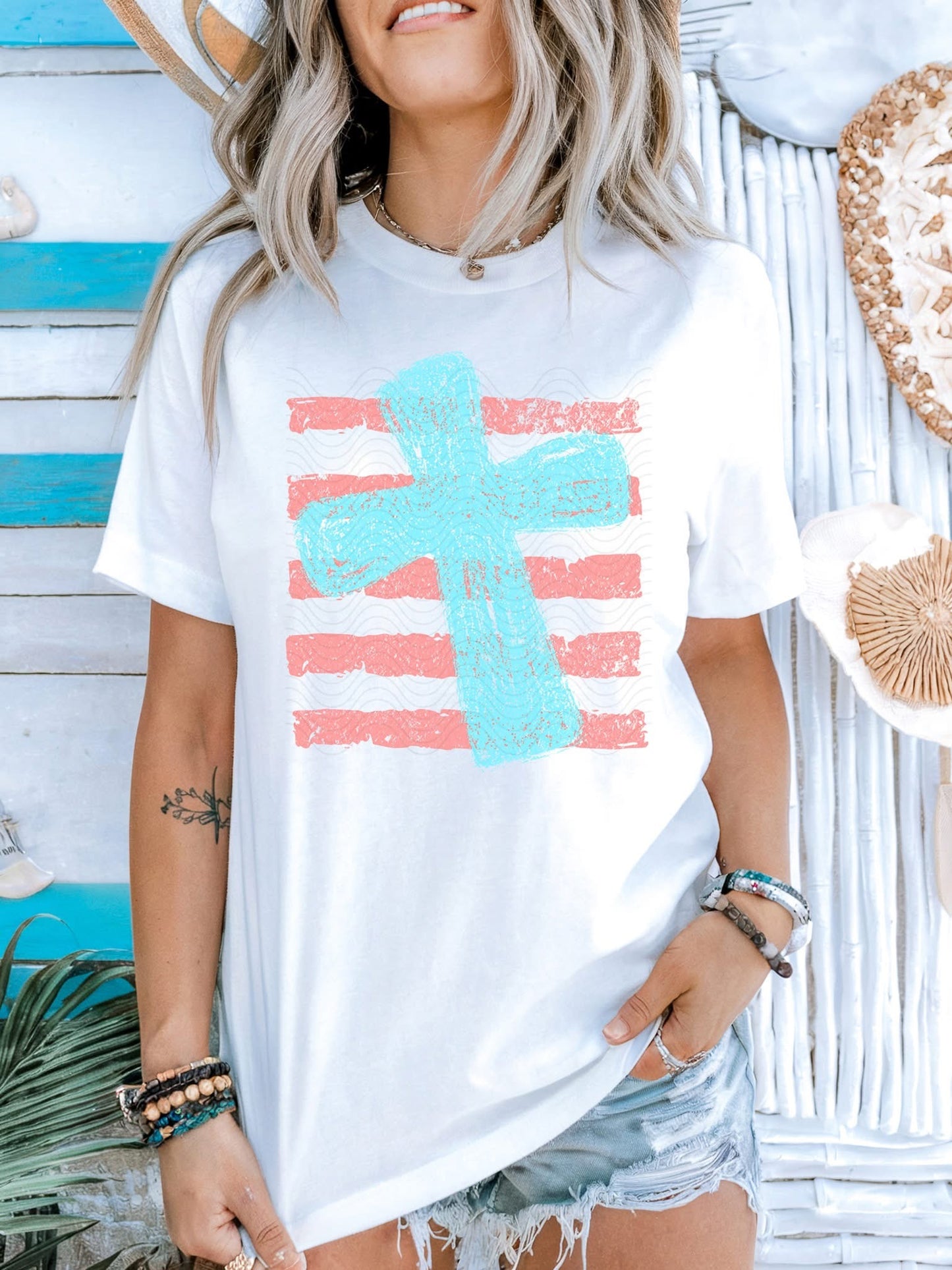 #953a Cross with stripes
