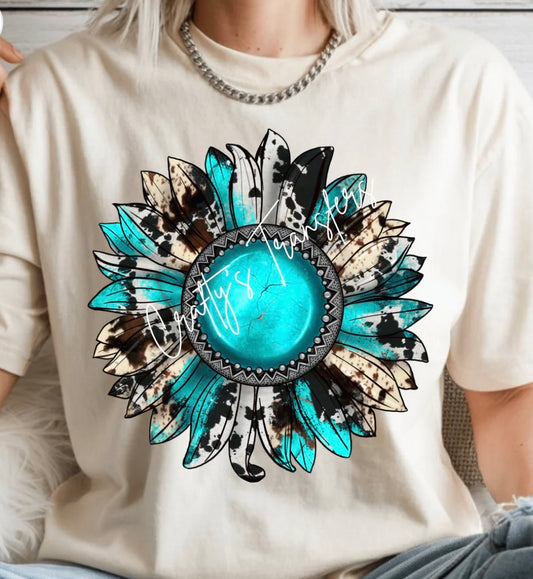 #1087a Turquoise sunflower