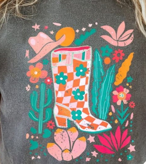#410 Floral boot