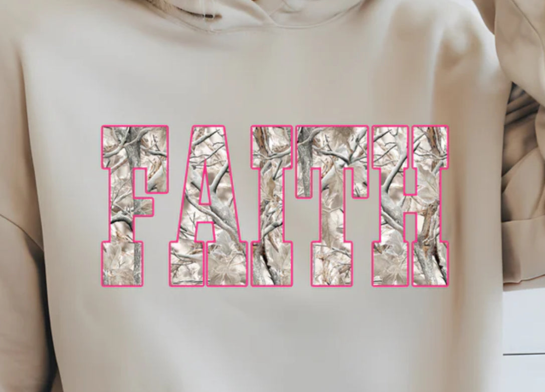 #72A  Faith camo with pink and blue border